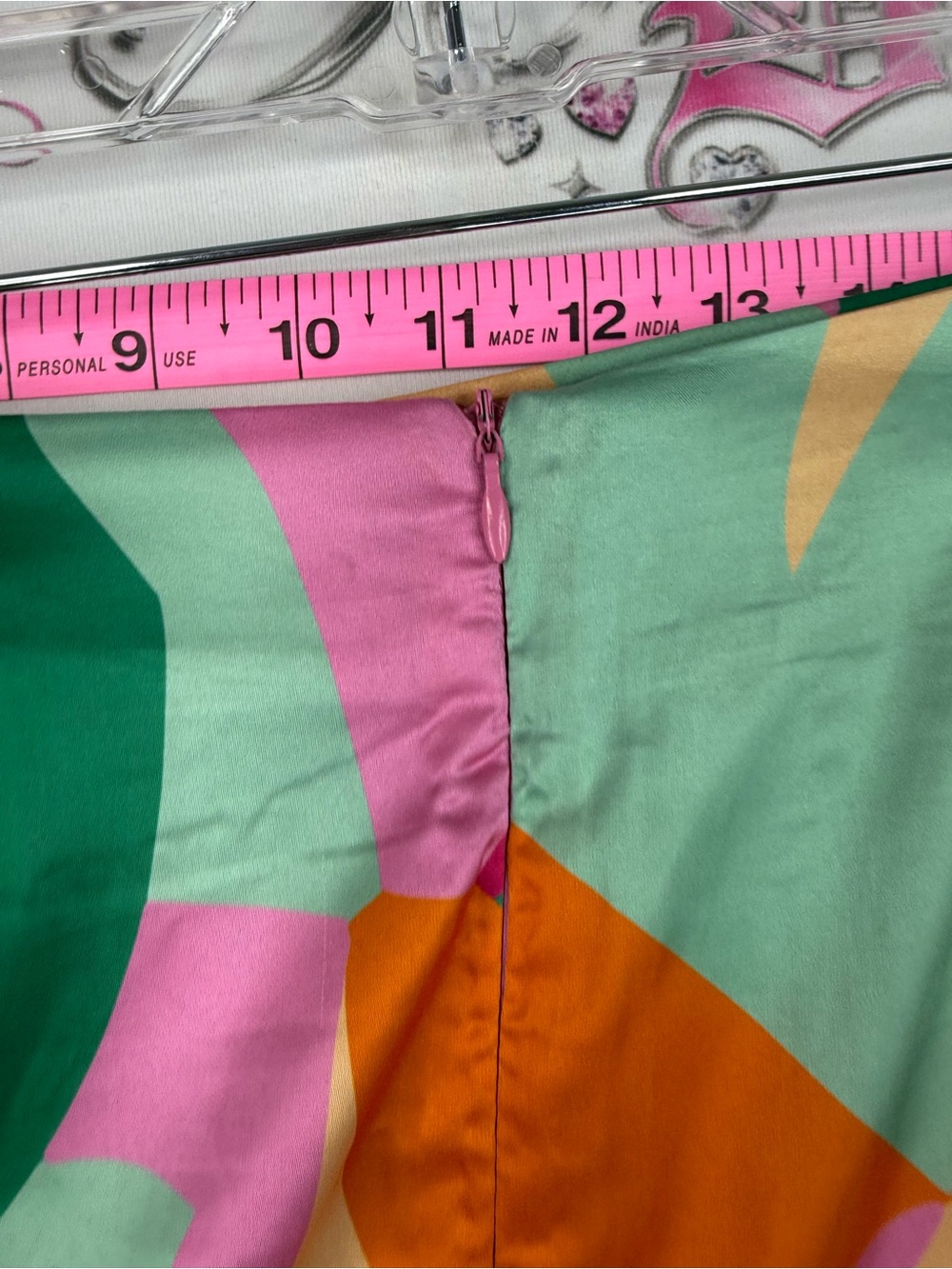 RNWY skirt side slit bright Abstract Print Maxi Skirt — Green, Pink & Orange - Picture 5 of 12